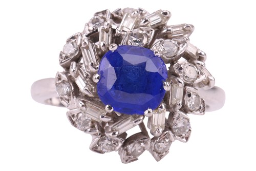 Lot 41 - A paste and diamond cluster ring, the central...