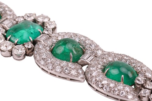 Lot 230 - A mid-20th Century emerald and diamond...