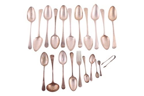 Lot 348 - Eleven mixed Old English pattern tablespoons,...