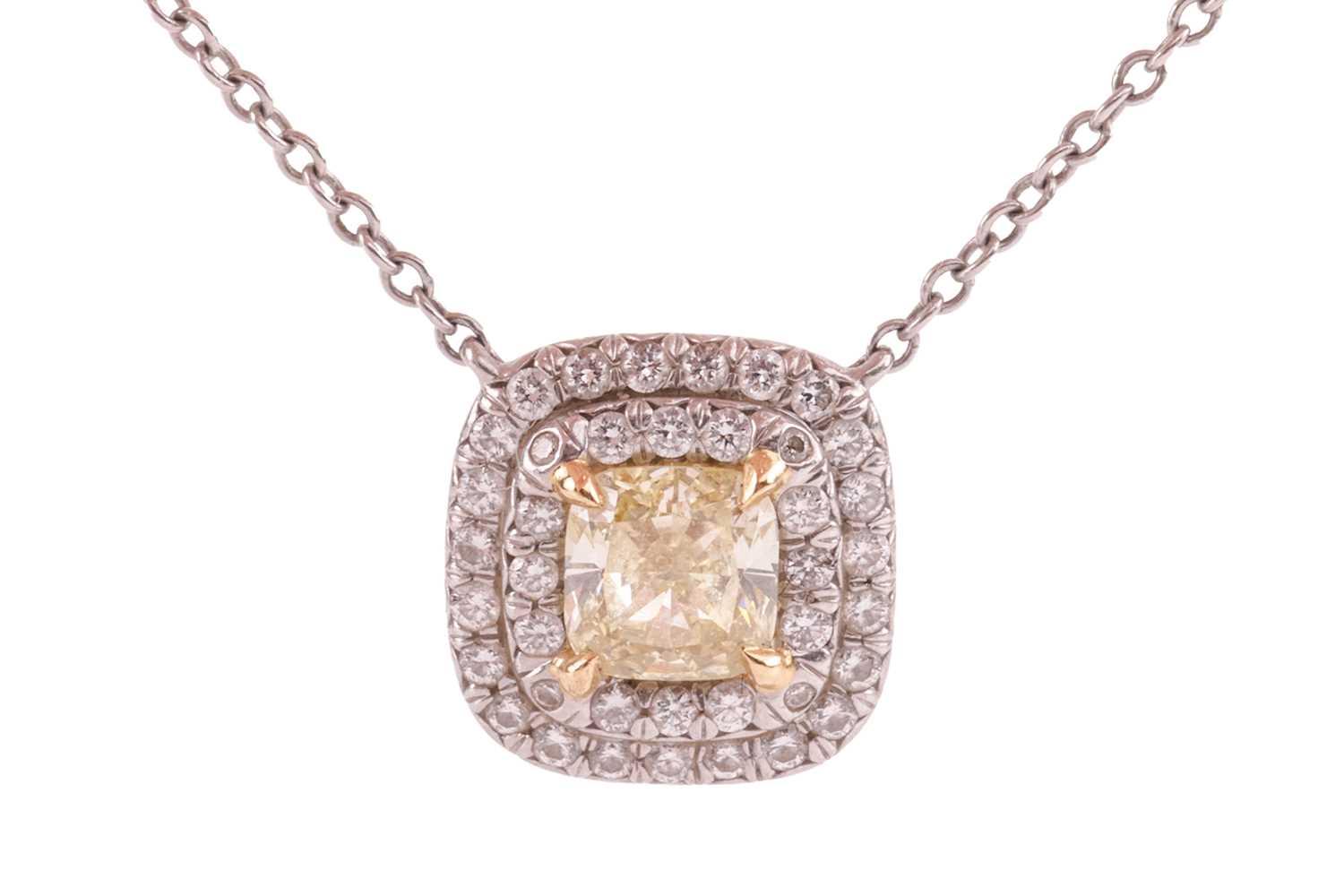 Lot 233 - Tiffany & Co. - a yellow diamond 'Soleste'...