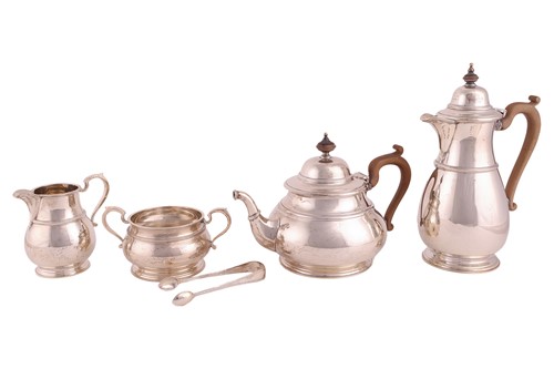 Lot 309 - A four-piece silver tea set of baluster form,...