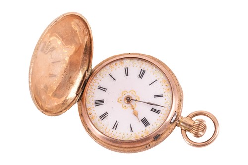 Lot 302 - A '14C' full-hunter enamelled pocket watch,...