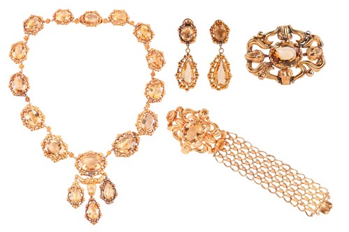 Lot 226 - An early to mid 19th Century citrine parure,...