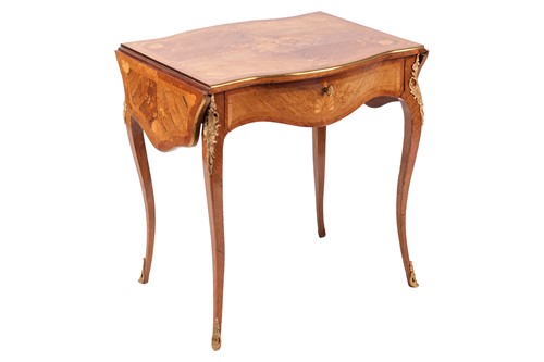 Lot 78 - A Louis XV style marquetry inlaid kingwood...
