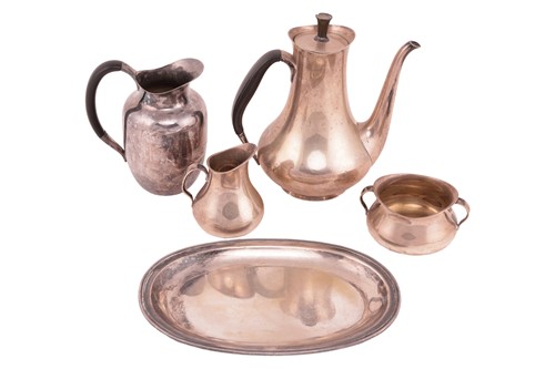Lot 331 - A Danish sterling silver tea set by Cohr, of...