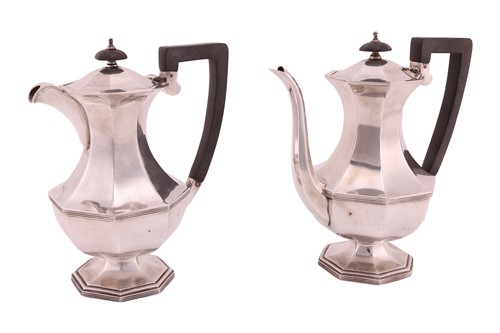 Lot 330 - A silver coffee pot and matched hot water jug...