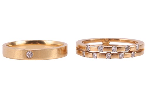 Lot 219 - Two diamond-set rings; to include a dress ring...