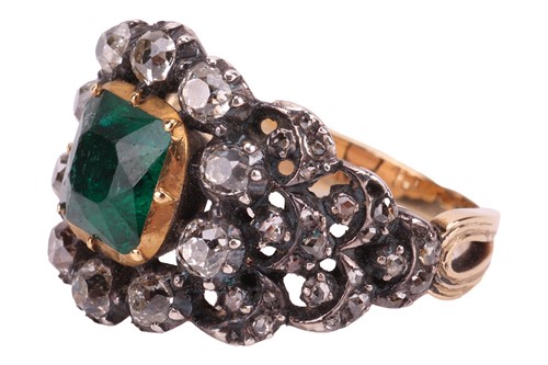 Lot 235 - A late 18th Century emerald and diamond...
