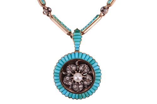 Lot 237 - A Victorian gem-set pendant on chain; the...