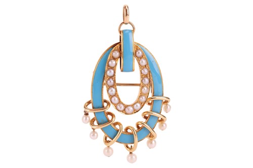 Lot 125 - A late Victorian double loop brooch cum...