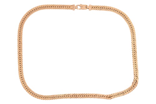 Lot 113 - A 9ct gold herringbone necklace, completed...
