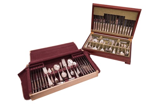 Lot 339 - A silver canteen for twelve people in a fitted...