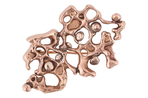 Lot 73 - A brutalist brooch of freeform organic design,...