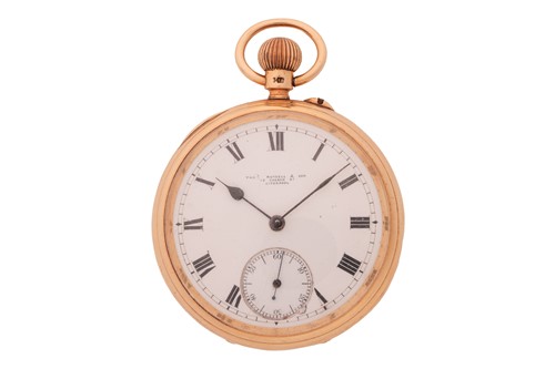 Lot 294 - An 18ct gold open-face pocket watch by Thomas...