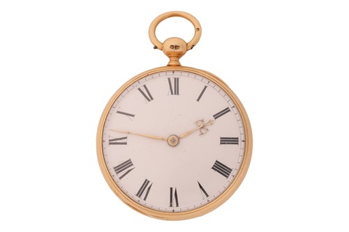Lot 292 - An 18ct gold open-face pocket watch, featuring...