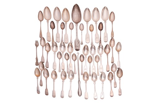 Lot 322 - A collection of silver spoons comprising a set...
