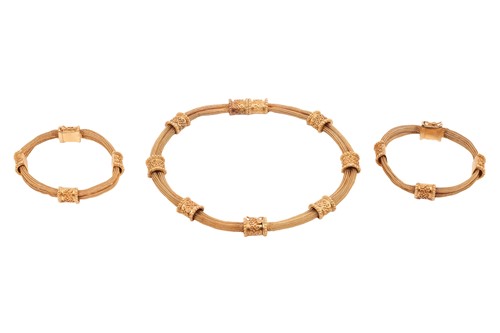 Lot 236 - A Grecian necklace along with a pair of...