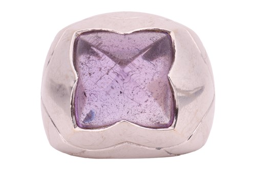 Lot 139 - Bulgari - an amethyst pyramid ring in 18ct...
