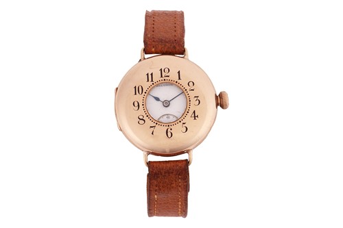 Lot 262 - Waltham A 9ct Gold Half-Hunter Trench Watch...