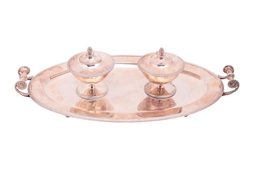 Lot 369 - A silver inkstand, by James Dixon & Sons,...