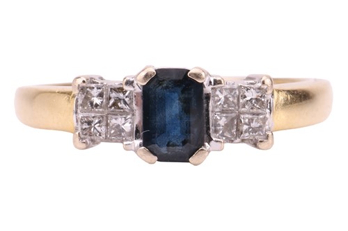 Lot 120 - A sapphire and diamond-set ring, comprising a...