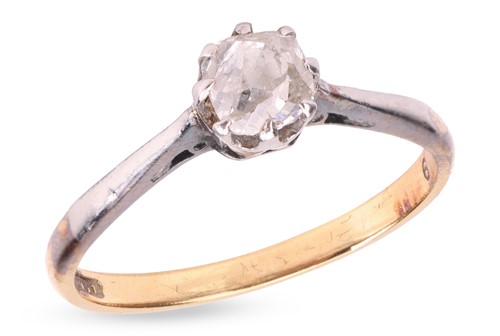 Lot 106 - An old-cut diamond solitaire ring, comprising...