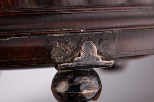 Lot 115 - A rare mid-17th-century engine-turned lignum...
