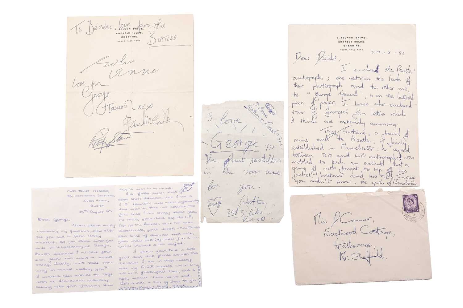 Lot 67 - The Beatles: an autographed page, bearing the...