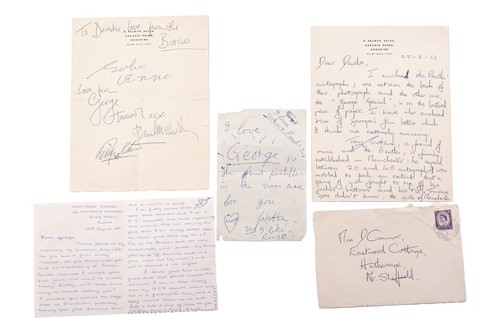 Lot 67 - The Beatles: an autographed page, bearing the...