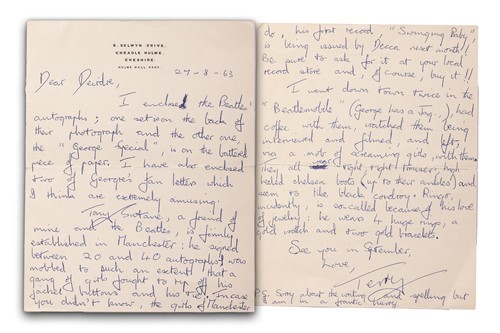 Lot 67 - The Beatles: an autographed page, bearing the...