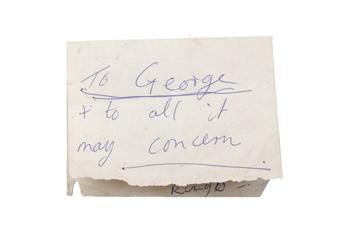 Lot 67 - The Beatles: an autographed page, bearing the...