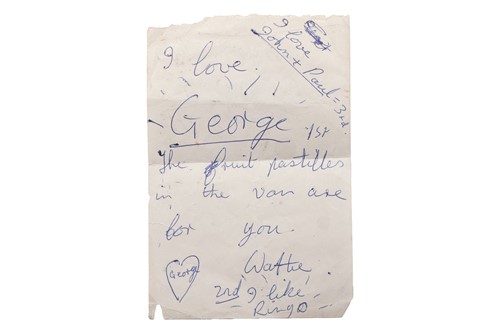 Lot 67 - The Beatles: an autographed page, bearing the...