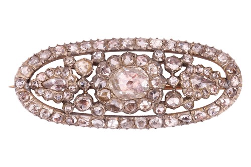 Lot 266 - A Dutch rose-cut diamond brooch, comprising...