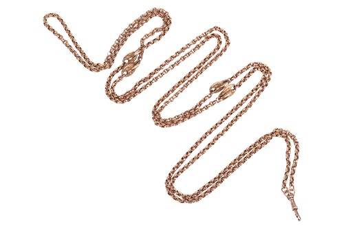 Lot 115 - A Victorian guard chain, comprising a long...
