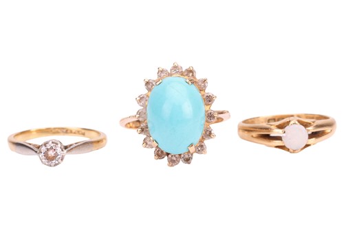 Lot 112 - Three gem-set rings; to include an Edwardian...