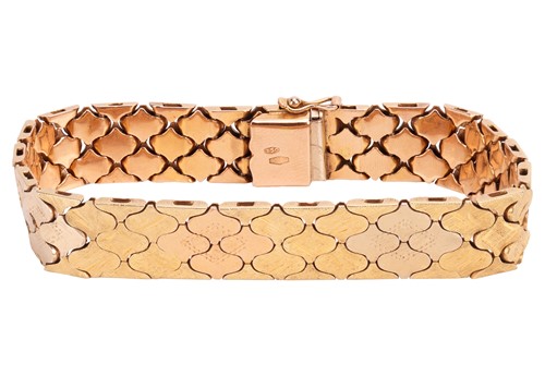 Lot 47 - An Italian fancy-link bracelet, comprising a...