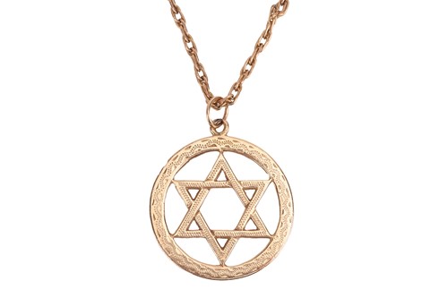 Lot 78 - A Star of David pendant on chain, the pendant...