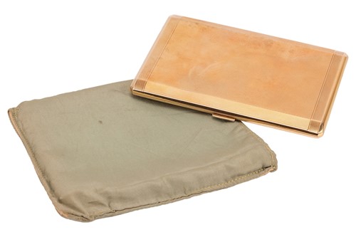 Lot 350 - A cigarette case in 9ct gold, of bevelled...