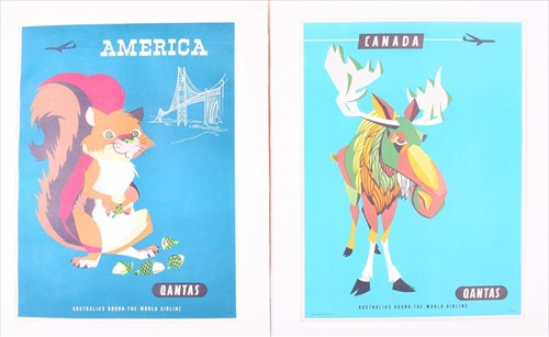 Lot 298 - A late 20th century Qantas airline advertising...