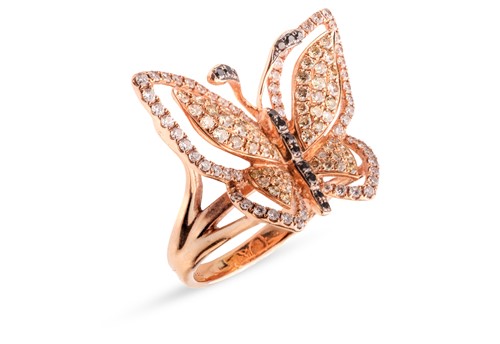 Lot 257 - A diamond-set butterfly cocktail ring,...
