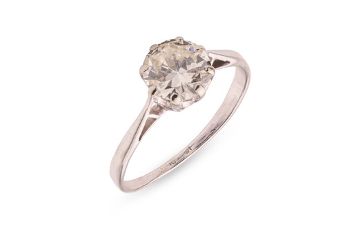 Lot 312 - A diamond solitaire ring, featuring an old...