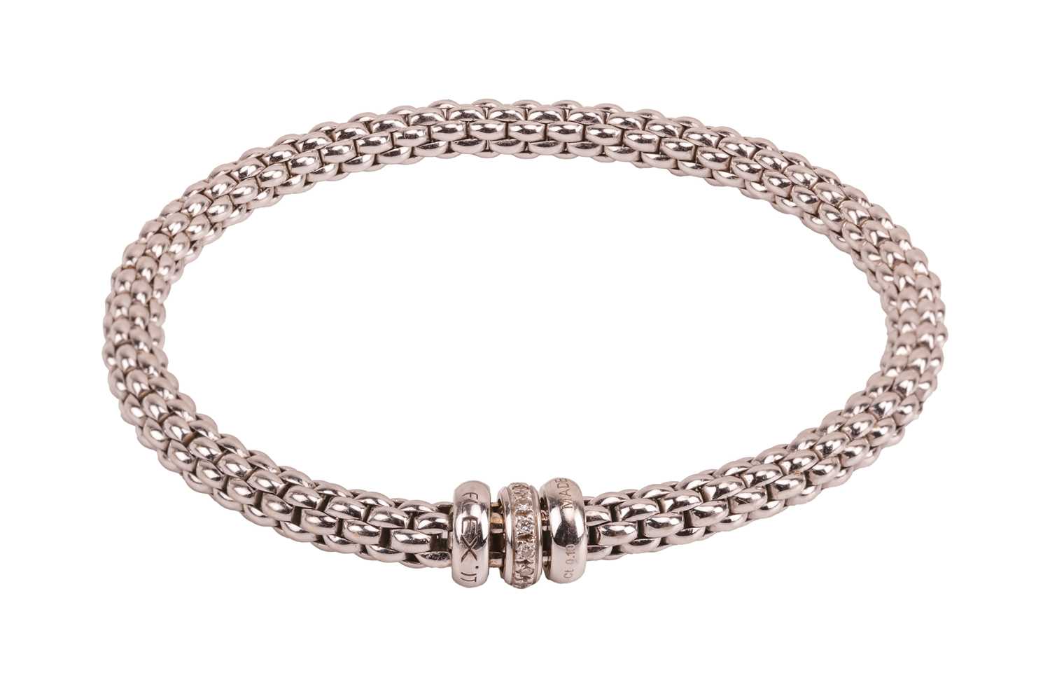 Lot 90 - Fope - a diamond-set Solo Flex'It bracelet,...