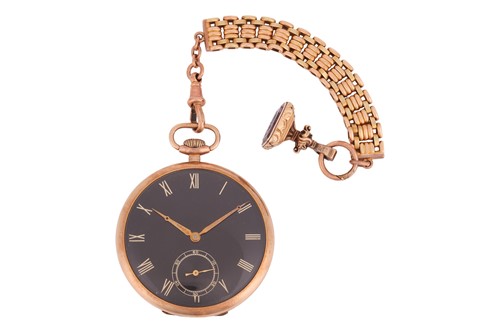 Lot 414 - A 9ct gold open-face pocket watch, featuring a...