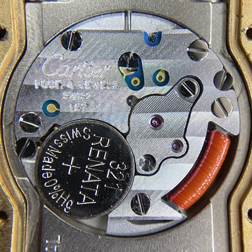 Lot 356 - Cartier 18ct Gold Tank Divan Wristwatch...