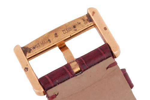 Lot 356 - Cartier 18ct Gold Tank Divan Wristwatch...