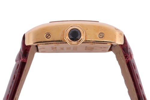 Lot 356 - Cartier 18ct Gold Tank Divan Wristwatch...