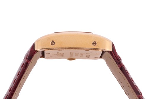 Lot 356 - Cartier 18ct Gold Tank Divan Wristwatch...