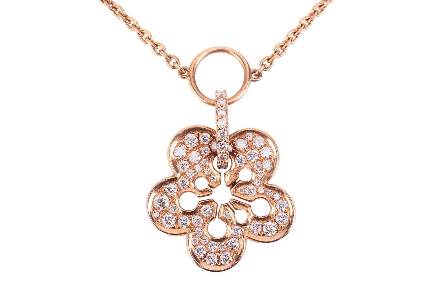 Lot 99 - Boodles - a diamond-set "Blossom" opera-length...