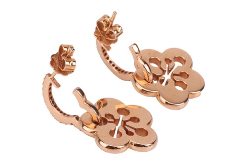 Lot 98 - Boodles - a pair of "Blossom" drop earrings in...