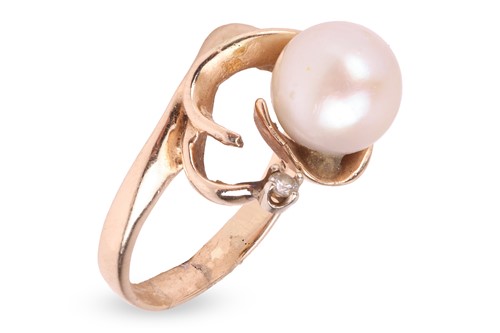 Lot 164 - A Continental cultured-pearl and diamond dress...
